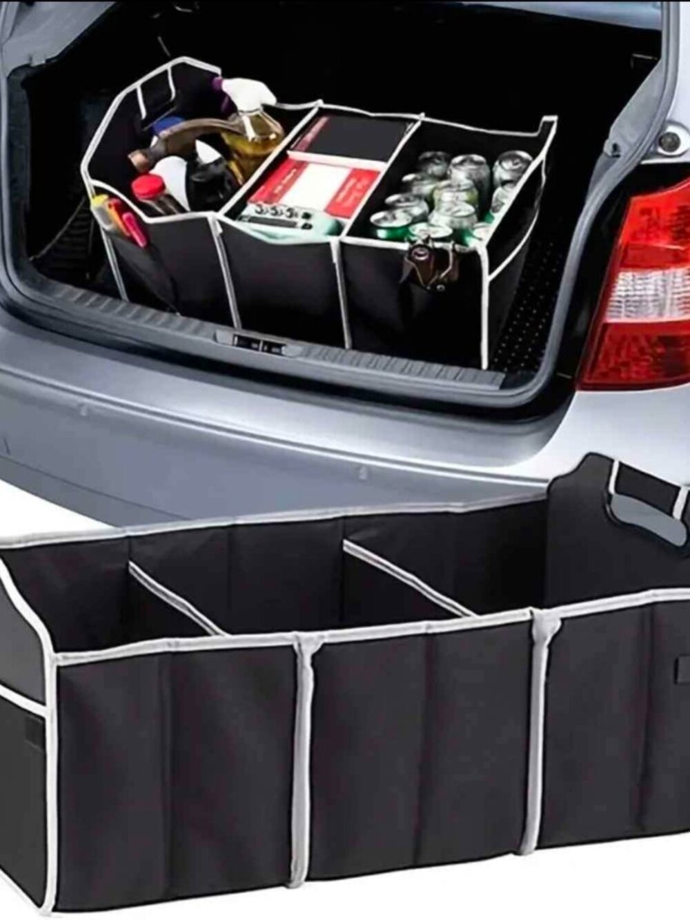 NEW Car Trunk Cargo Storage Bag, Foldable Black Box